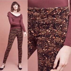 Pilcro & the Letterpress Serif Floral Corduroy Pants Black